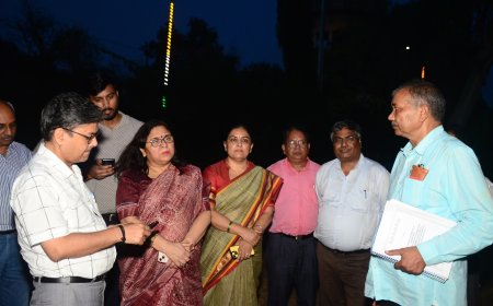 उच्च शिक्षा सचिव एवं  कुलपति ने किया विकास कार्यों का निरीक्षण