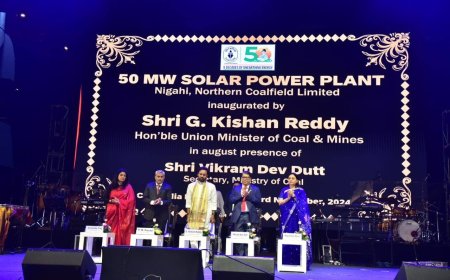 कोयला एवं खान मंत्री, भारत सरकार ने किया एनसीएल के 50 मेगावाट  सोलर पावर प्लांट का उद्घाटन