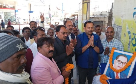 बीएसपी कार्यकर्ताओं ने  मनाया बाबा साहब डॉ भीमराव अंबेडकर परिनिर्वाण दिवस दी श्रद्धांजलि