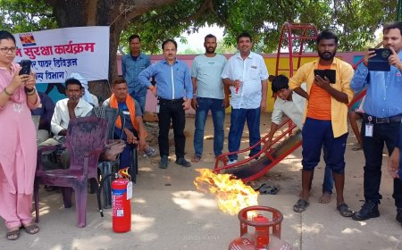 हिंडालको रेनुसागर के ग्रामीण विकास विभाग द्वारा फायर सेफ्टी जागरूकता कार्यक्रम का आयोजन
