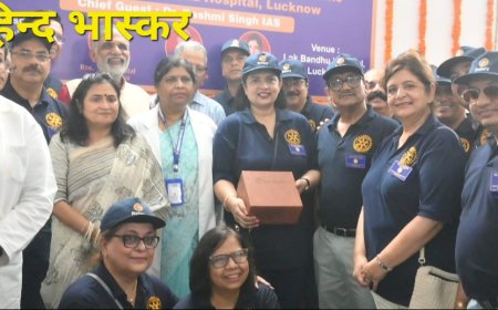 लोक बंधु अस्पताल को रोटरी क्लब लखनऊ ट्रांसगोमती ने अत्याधुनिक आई-ब्रेस्ट स्क्रीनिंग मशीन भेंट की