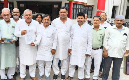 कांग्रेस पार्टी ने जिलाधिकारी से मिलकर नगर पंचायत में शासनादेश के उलंघन का मामला उठाया