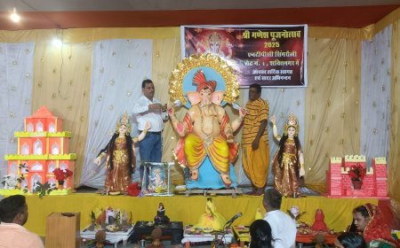 विघ्नहर्ता की भक्ति में डूबा ऊर्जांचल बलिया नाला में गणेश पूजा का भव्य आयोजन