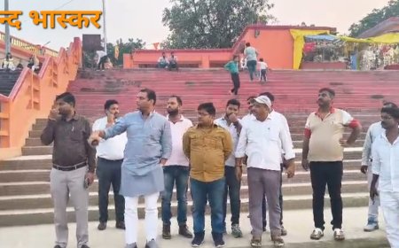 बेल्हा देवी धाम पर छठ पूजा की तैयारी