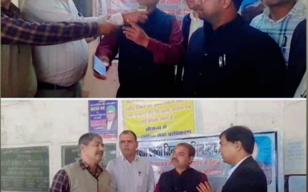 राजस्व निरीक्षक के विरुद्ध अधिवक्ता ने दिया धरना