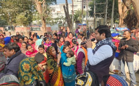 स्वास्थ्य सेवा शिविर,  कंबल वितरण की शृंखला में  आयोजित  65वें महाअभियान में  उमड़ी भीड़