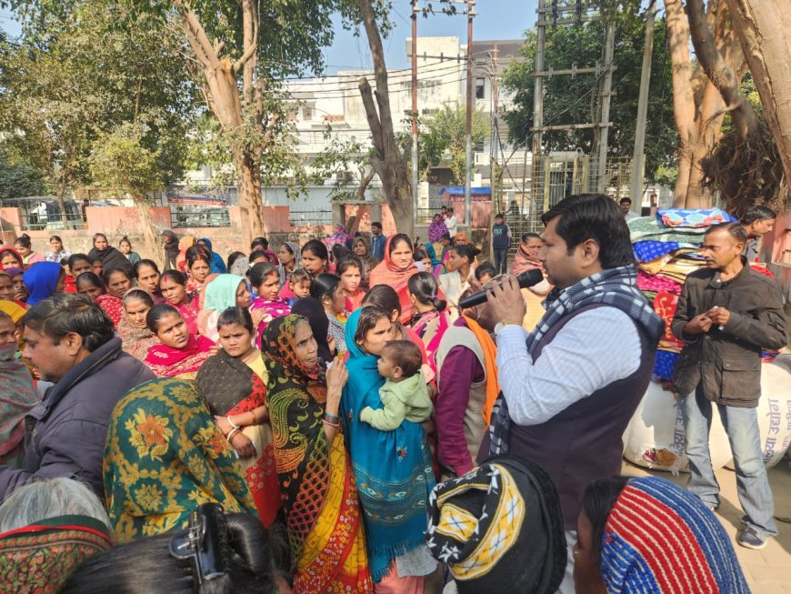 स्वास्थ्य सेवा शिविर,  कंबल वितरण की शृंखला में  आयोजित  65वें महाअभियान में  उमड़ी भीड़