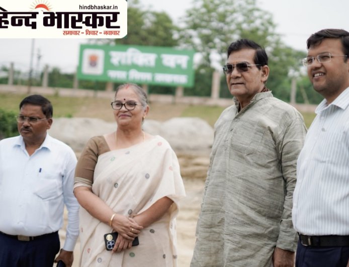 मंत्री ए.के. शर्मा ने लखनऊ में नाला निर्माण का किया निरीक्षण, समय से गुणवत्ता के साथ काम पूरा करने के दिए निर्देश