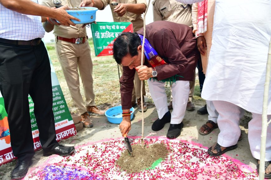 नगर विकास एवं ऊर्जा मंत्री  ए.के. शर्मा की मौजूदगी में आजमगढ़ में जनभागीदारी से बना 65 लाख पौधरोपण का नया कीर्तिमान