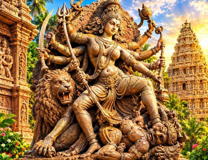 दक्षिण भारतीय मूर्तिकला में महिषमर्दिनी : पाषाण में साकार आदिशक्ति का वैभव