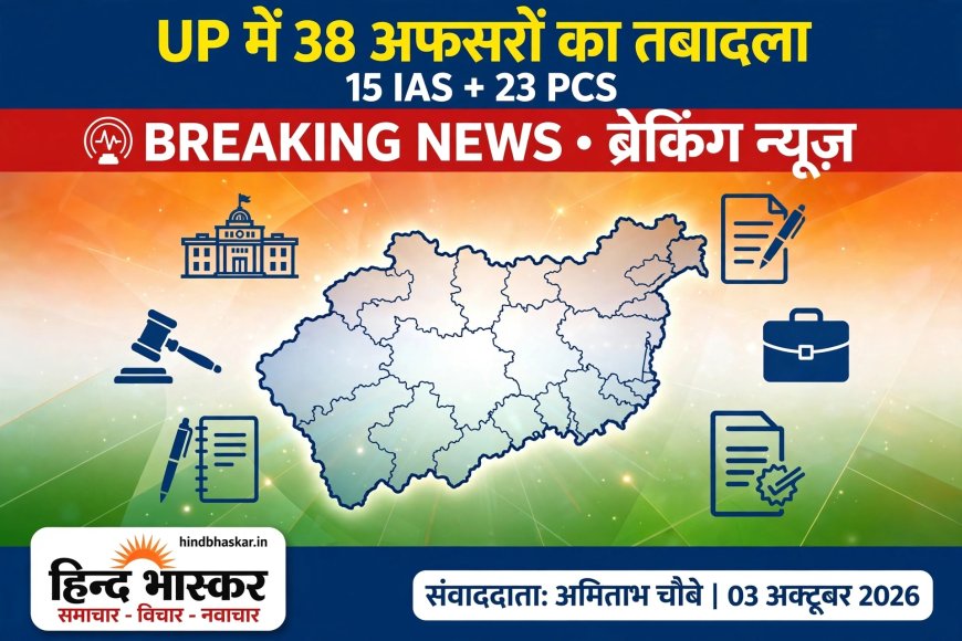 UP में बड़ा प्रशासनिक फेरबदल, 15 IAS और 23 PCS समेत 38 अधिकारियों के तबादले, जौनपुर-मऊ से लेकर लखनऊ तक ADM-CDO बदले